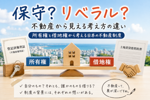 不動産は保守？リベラル？所有権と借地権から考える日本の不動産制度